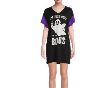 Womens  Ghosts " I Am Just Here for the Boos" Halloween Sleepshirt Size XS S NWT